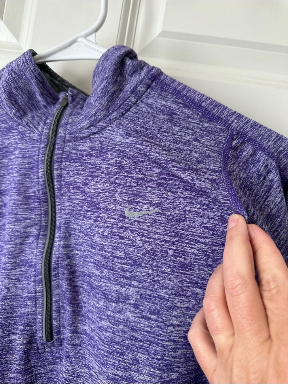 Nike Running Dri-FIT 1/4-Zip Long Sleeve Active Top Purple Size S